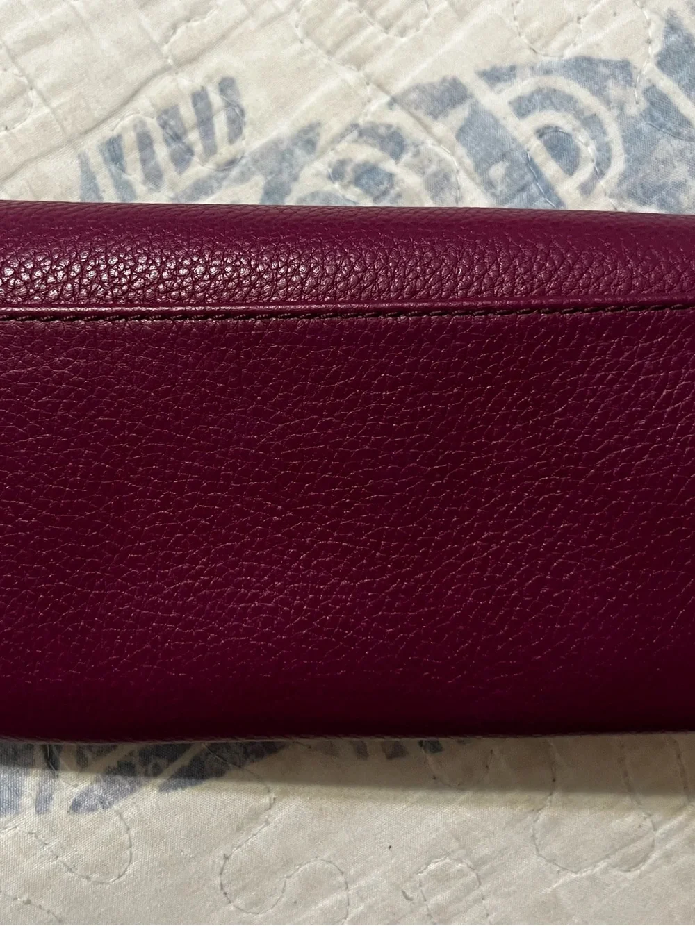 Cole Haan Pebbled Leather Wallet in Plum